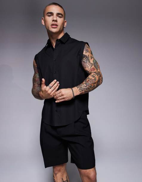 ASOS DESIGN - Chemise sans manches - Noir - view 1