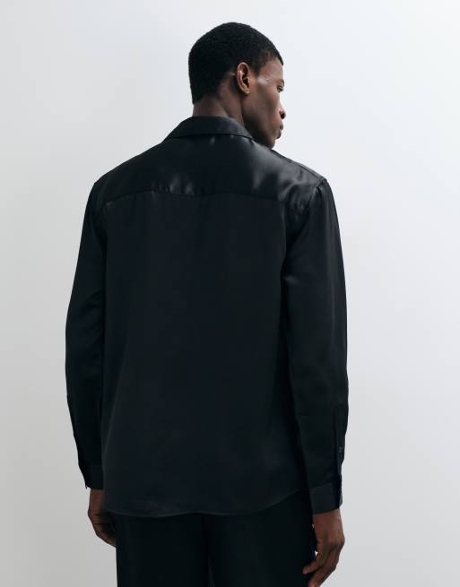 ASOS DESIGN chemise satinée ample noire, 5 de 5