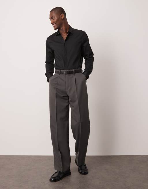 ASOS DESIGN - Chemise slim en satinette - Noir , 3 de 4