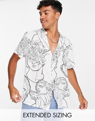 Chemises imprimées Chemise style décontracté à imprimé statue sur l'ensemble