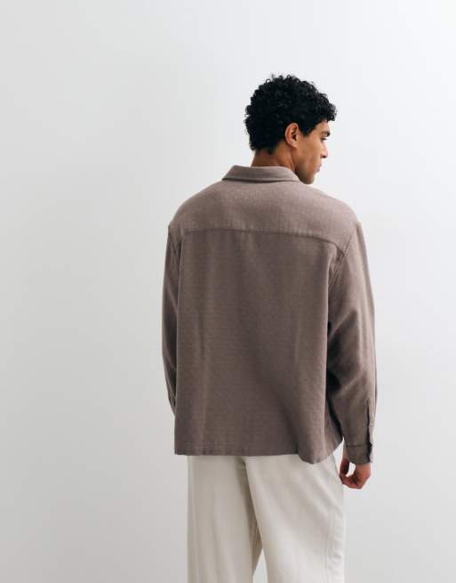 ASOS DESIGN - Chemise texturée oversize - Marron, 5 de 5