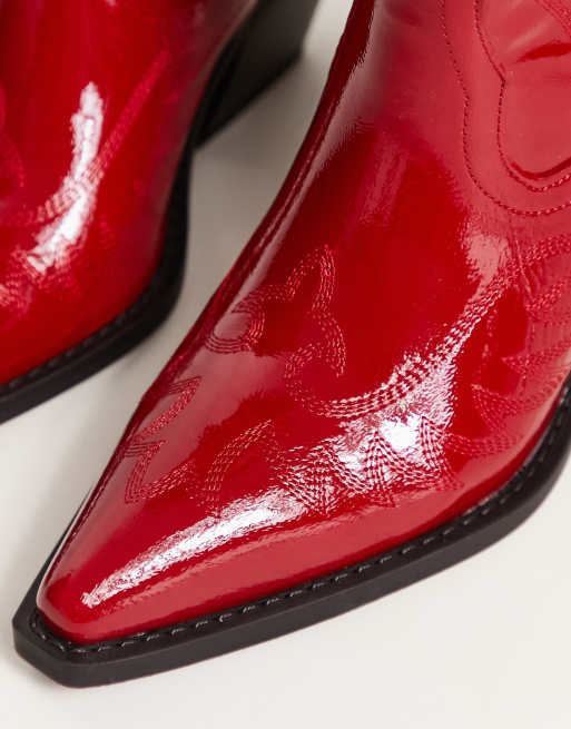 Red patent best sale leather cowboy boots