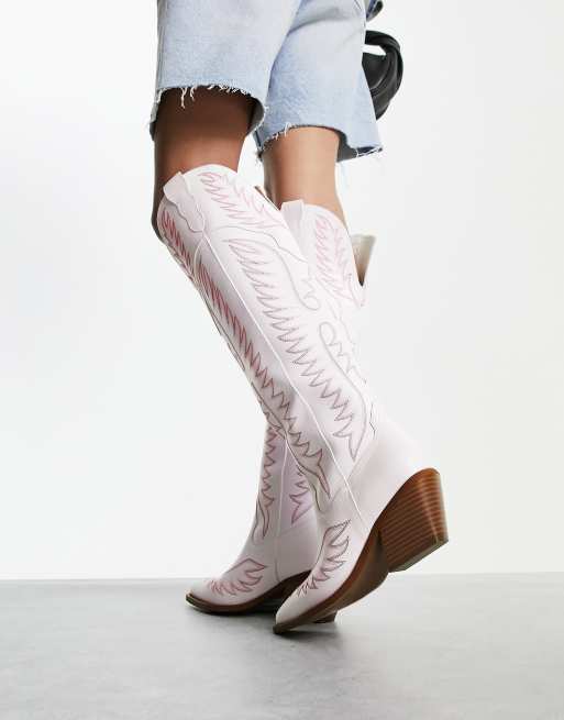 Asos white cheap cowboy boots