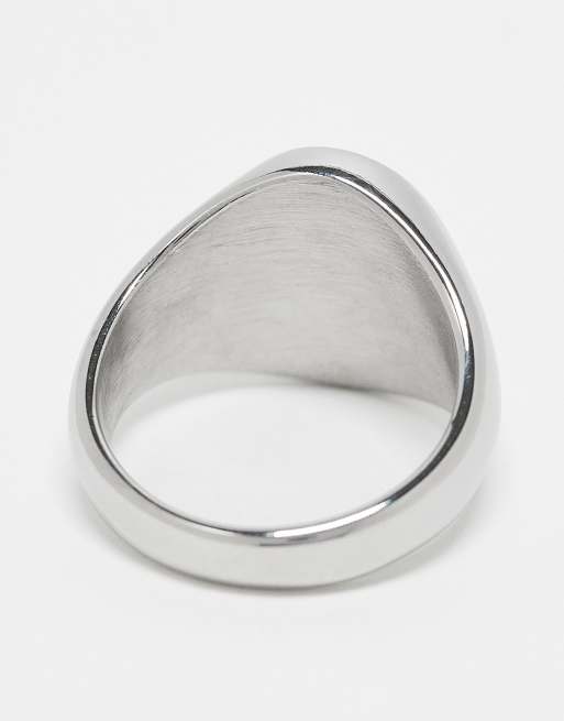 ASOS DESIGN - Chevalière en acier inoxydable étanche ornée de strass - Argenté, 3 de 3