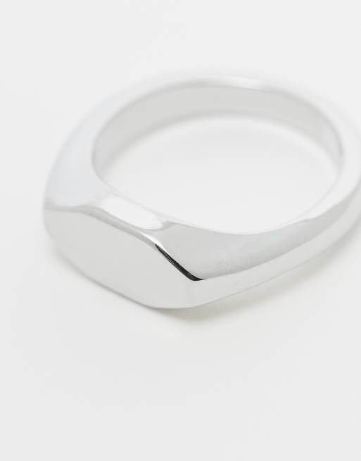 ASOS DESIGN - Chevalière motif hexagonal - Argenté, 3 de 3