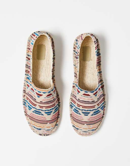 ASOS DESIGN chevron canvas espadrilles