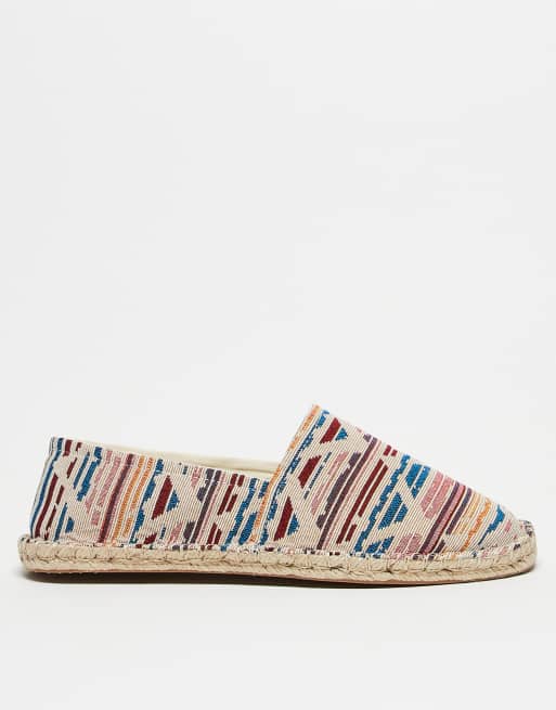 ASOS DESIGN chevron canvas espadrilles