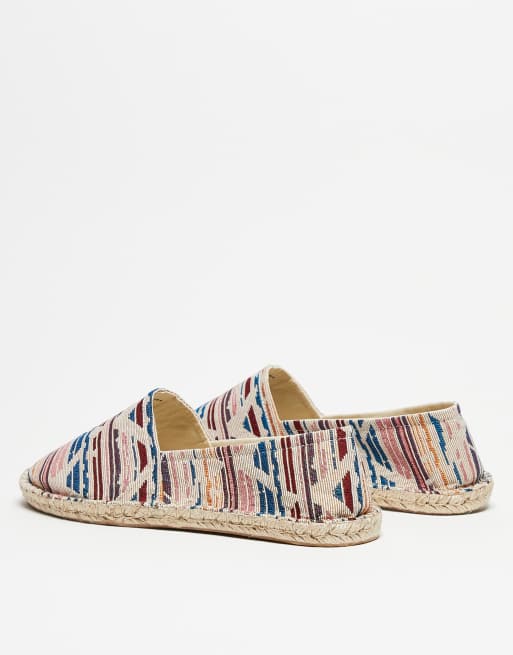 ASOS DESIGN chevron canvas espadrilles