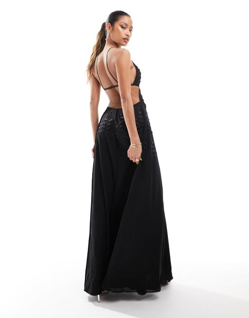 Asos design delicate shop embellished strappy maxi dress