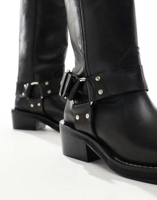 ASOS DESIGN – Chief – Czarne skórzane botki typu biker, 4 z 4