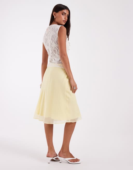 ASOS DESIGN chiffon 90s slip skirt set in, 2 of 5