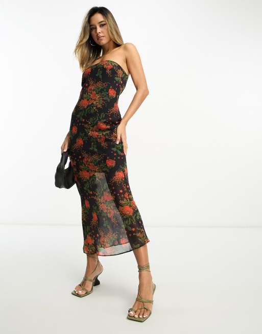 Asos midi hot sale dress floral