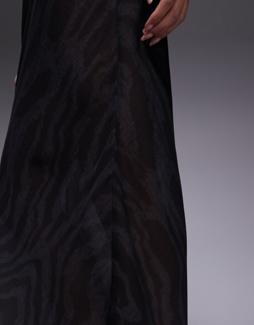 ASOS DESIGN chiffon beach maxi skirt in zebra, 5 of 5