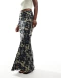 [ASOS DESIGN] ASOS DESIGN chiffon bias maxi skirt in blurred abstract print-Multi 4 animal print