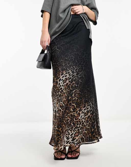 Asos leopard maxi clearance skirt