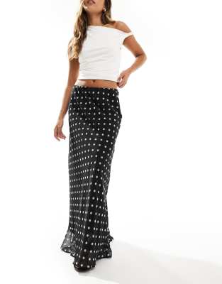 Shop ASOS DESIGN chiffon bias maxi skirt in polka dot Online – Trendy & Affordable Fashion