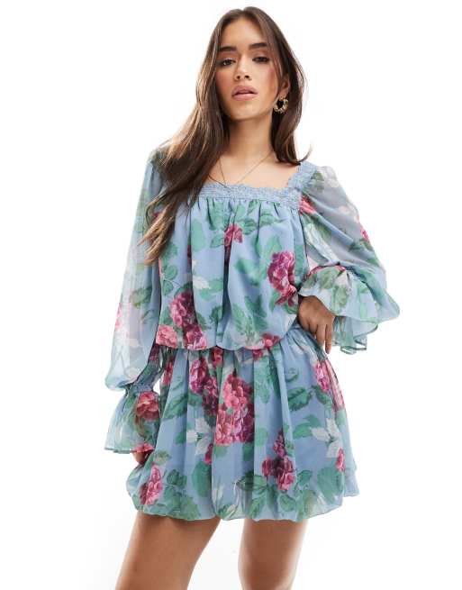ASOS DESIGN chiffon bubble mini skirt in floral print - part of a set, 2 of 5
