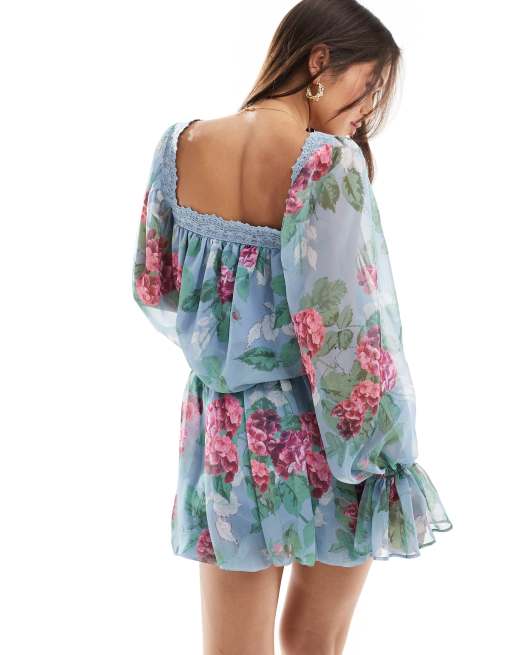ASOS DESIGN chiffon bubble mini skirt in floral print - part of a set, 5 of 5