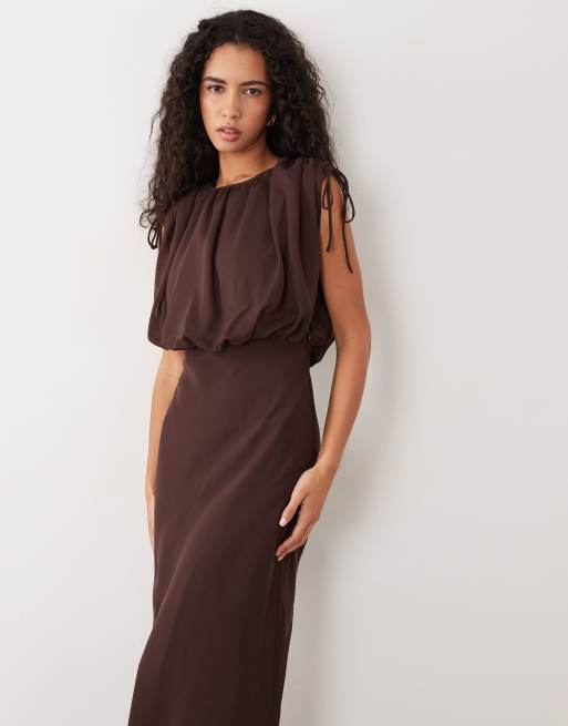 ASOS DESIGN chiffon bubble top maxi dress, 4 of 4