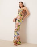 [ASOS DESIGN] ASOS DESIGN chiffon bust satin cami maxi dress in floral print-Multi 14 Floral print