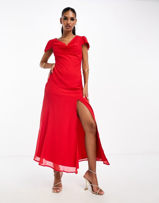 Asos lipsy cowl neck maxi dress hotsell