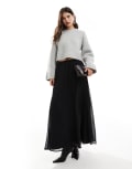 [ASOS DESIGN] ASOS DESIGN chiffon godet maxi skirt in black 8 black