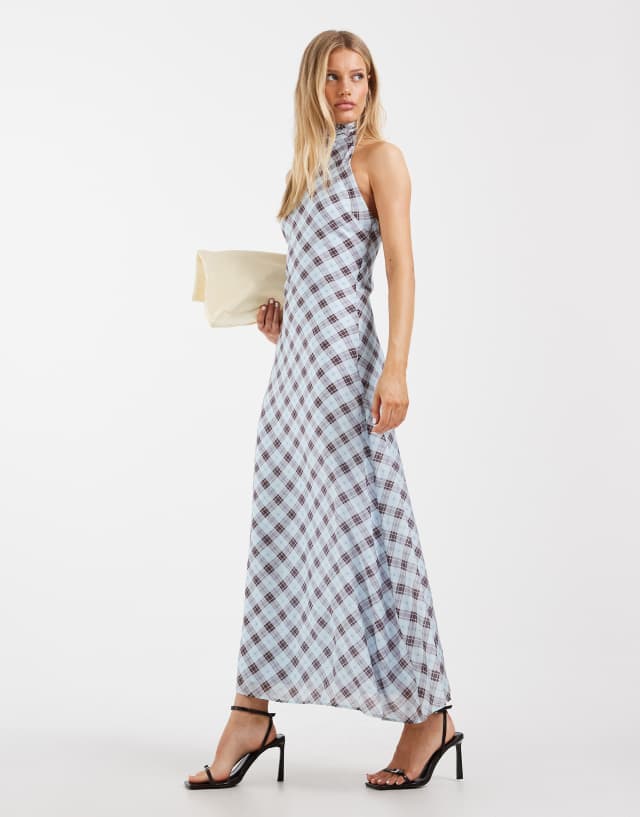 asos blue chiffon dress Design - Halter Neck Maxi - Women - Polyester - 4 US Size:UK6 The ASOS DESIGN chiffon Material:Tulle Baby And Toddler Girls