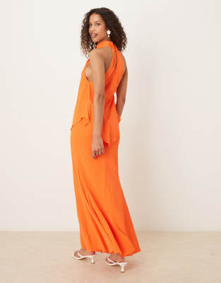 white christmas dresses Tangerine Flair Midi Dress– Teuta Matoshi