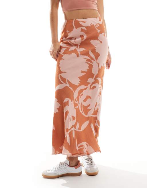 Chiffon maxi skirt floral best sale