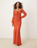 [ASOS DESIGN] ASOS DESIGN chiffon maxi skirt in red (part of a set) 10 red