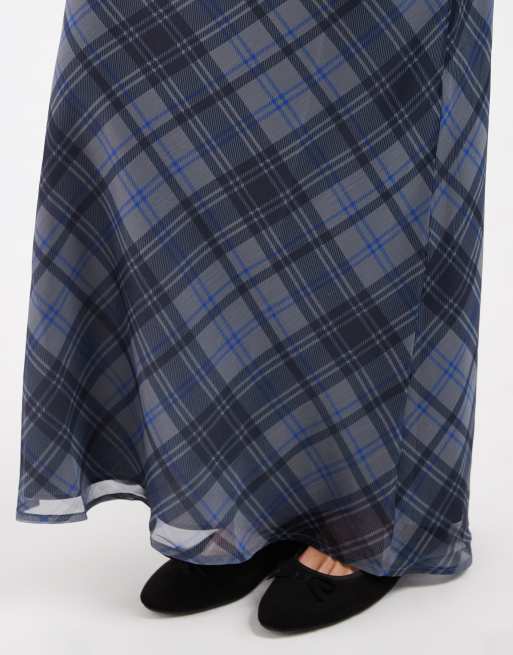 ASOS DESIGN Chiffon-Maxirock im Karomuster, 2 von 5