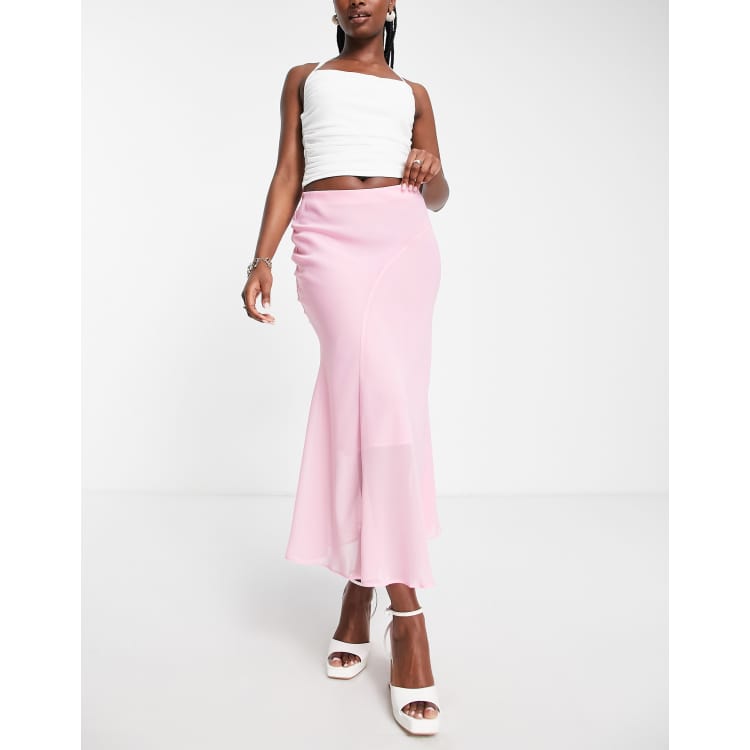 Asos pink midi clearance skirt