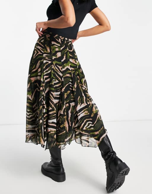 Asos camouflage pleated skirt hotsell