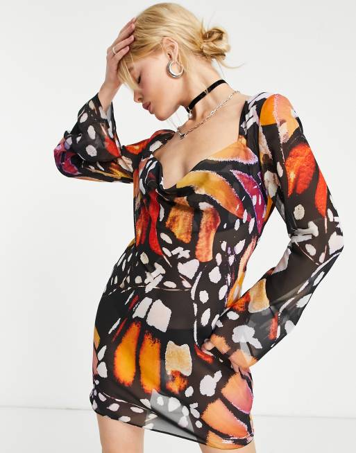 Dresses with butterflies hot sale print on it