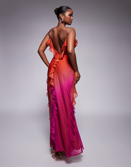 orange and purple dress This fully hand-beaded ombr gown by @xtaqueendesignz is more than a its art in motion., From bold to royal purple, every bead was stitched with intention, every shimmer a tribute to fuller skirt allows room for hips Newark Mini Dress | Purple