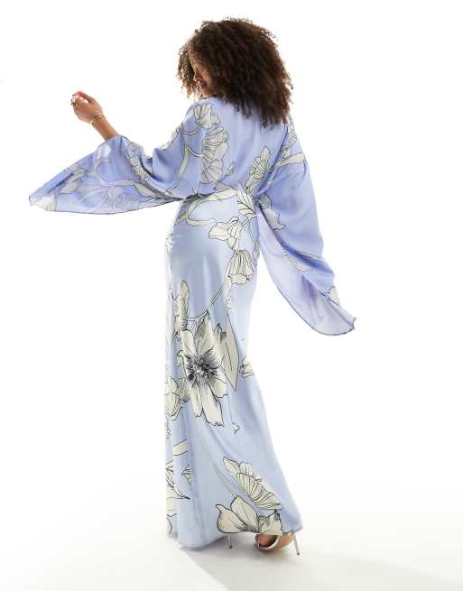 asos design chiffon overlay satin bias maxi dress Satin Dress With Chiffon Overlay Chiffon Overlay Asos Cornflower Blue Dress  ASOS ASOS DESIGN Chiffon Overlay