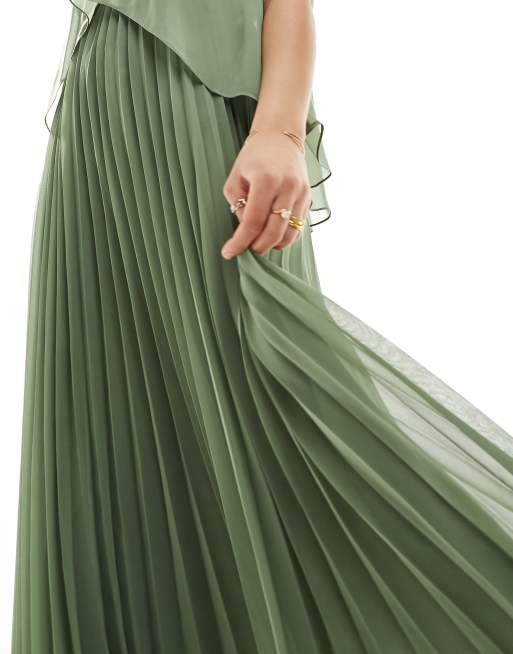 Pleated overlay dress best sale