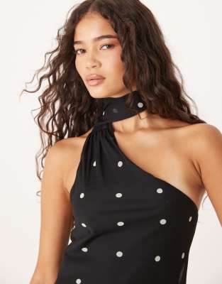 Asos Design Chiffon Scarf Mini Dress In Black