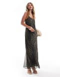 [ASOS DESIGN] ASOS DESIGN chiffon scoop neck maxi dress in leopard print-Multi XS Leopard Print