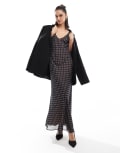[ASOS DESIGN] ASOS DESIGN chiffon seam detail maxi dress in pink polka dot-Multi M Pink Polka Dot