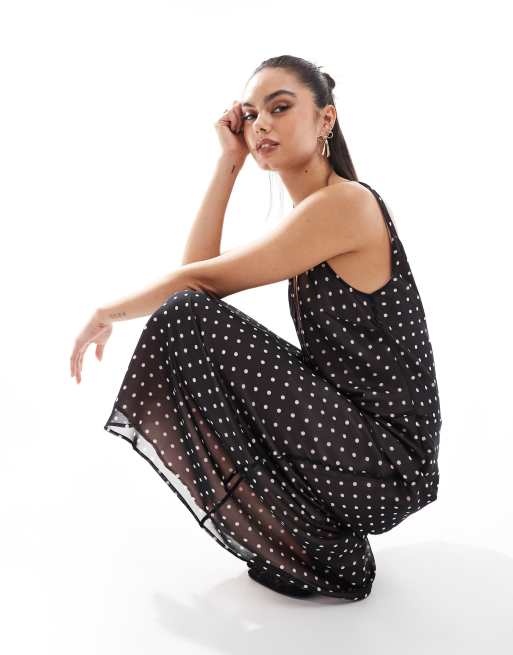 chinese dress ladies Viva Relle Plus Size Women Chiffon Polka Dot Deep V-Neck Ruffle Hem Sexy Elegant Romantic Bowknot Dress,4XL