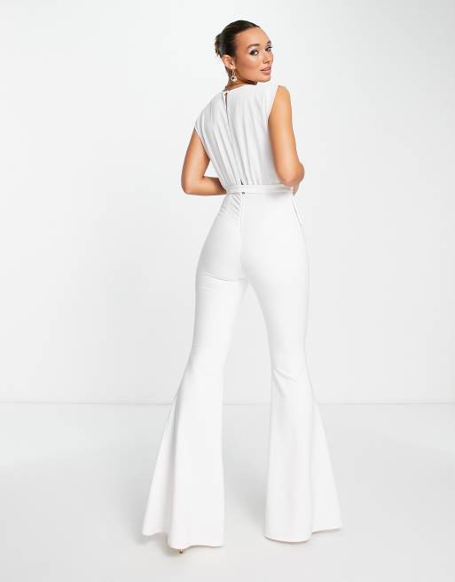 White store flare jumpsuit