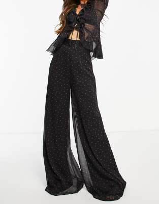 ASOS DESIGN chiffon wide leg pants in 