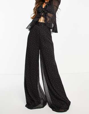 wide leg chiffon evening pants