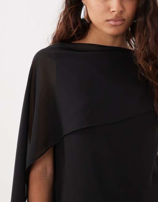 ASOS DESIGN chiffongklänning med draperad scarfdetalj, miniklänning, 4 av 4
