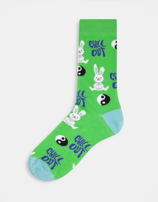 ASOS DESIGN – Chill Out – Knöchelsocken mit Hasenmotiv