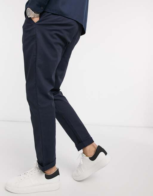 ASOS DESIGN - Chino affusolati blu navy, 2 di 4