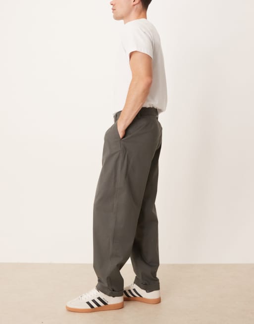 ASOS DESIGN - Chino affusolati oversize color antracite, 3 di 5