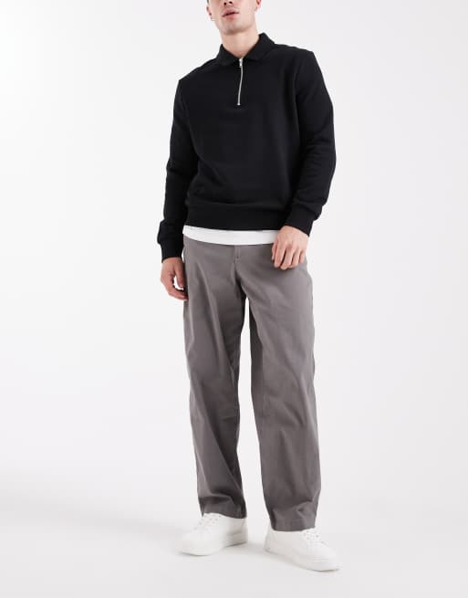 ASOS DESIGN - Chino ampi color antracite, 2 di 5