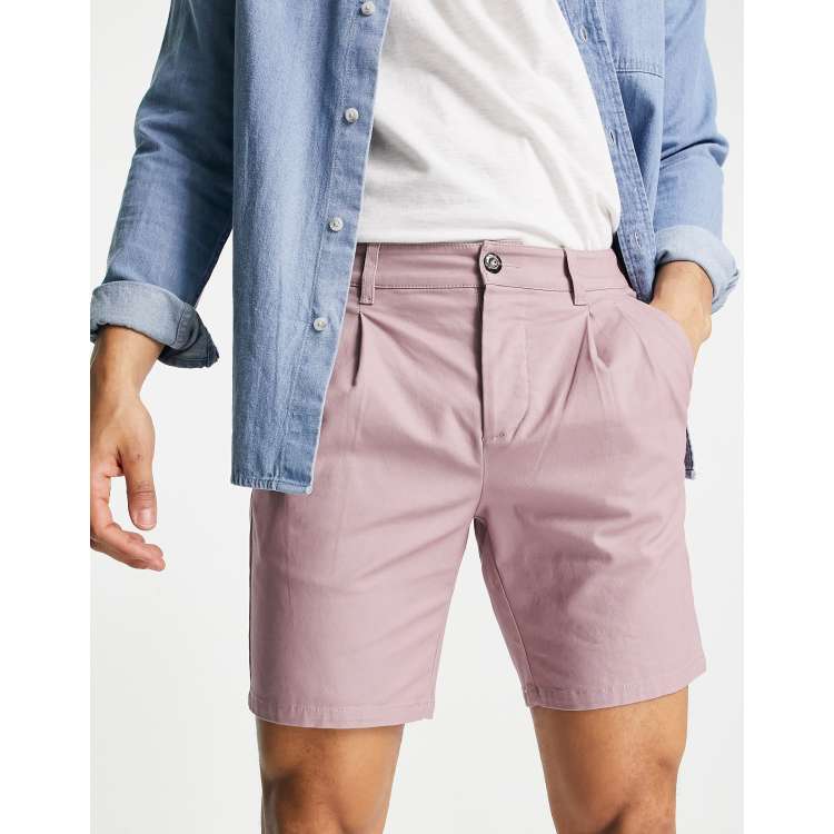 ASOS DESIGN chino cigarette shorts in pink ASOS